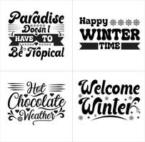 Winter typography t shirt design vector