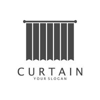 Simple Curtain Logo Template. Curtain Logo For Decoration Of Homes, Apartments, Hotels And Curtain Shops. vector