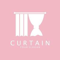 Simple Curtain Logo Template. Curtain Logo For Decoration Of Homes, Apartments, Hotels And Curtain Shops. vector