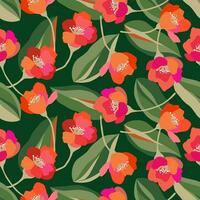 Exotic Hand drawn flowers, seamless patterns with floral for fabric, textiles, clothing, wrapping paper, cover, banner, wall art, backgrounds. vector illustration.