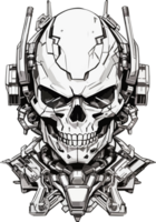 Skull Mecha Head PNG Free AI Generative