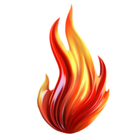 3d geven rood brand vlam icoon met heet vonken. realistisch warm gloed logo ontwerp voor emoticon, energie, stroom, ui png