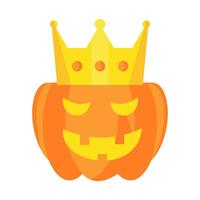 pumpkin king character icon,halloween party,isolated white background. vector