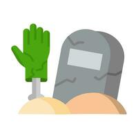 Hand reaching from the grave, simple image, icon, isolated white background. vector
