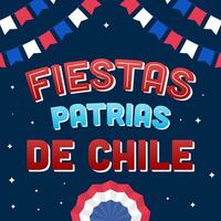 fiestas patrias de chile illustration design in gradient vector