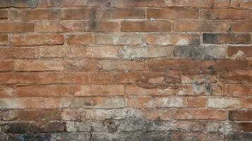 Old red brick wall background, abstract texture pattern backdrop, Generative AI illustration photo