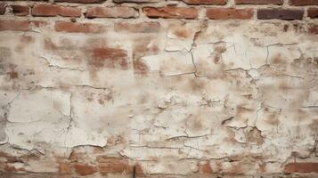 Old red brick wall background, abstract texture pattern backdrop, Generative AI illustration photo