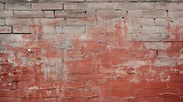 Old red brick wall background, abstract texture pattern backdrop, Generative AI illustration photo