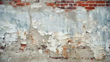 Old red brick wall background, abstract texture pattern backdrop, Generative AI illustration photo