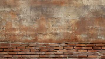 Old red brick wall background, abstract texture pattern backdrop, Generative AI illustration photo