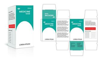 caja diseño. embalaje modelo para producto. medicina caja diseño. vector