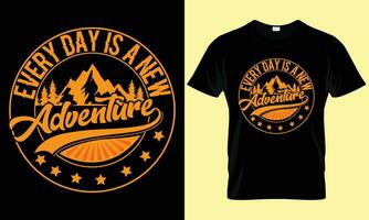 Adventure T shirt design. Adventure Badge t shirt. Outdoor, hiking and mountain T shirt template design. vector