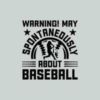 Baseball typography t shirt vector graphic