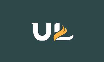 LU, UL logo design template vector illustration