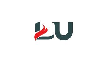 LU, UL logo design template vector illustration