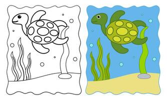 Marine background. Coloring book or Coloring page for kids vector