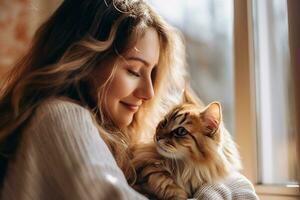 Capture of People Hugging lovely pets photo