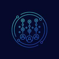 collecting user data icon, linear design vector