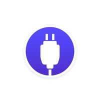 Mobile charger icon, round vector design