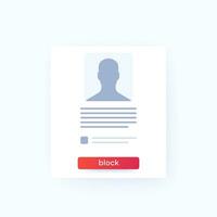 block user form with button, vector ui design