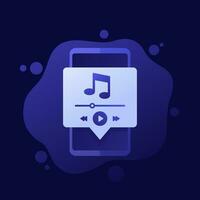 Music player with play buttons, vector design