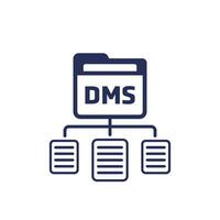 DMS, Document management system icon on white vector