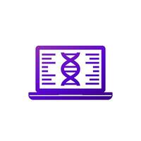 bioinformatics icon, analysis of biological data vector