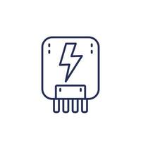 eléctrico poder controlar caja línea icono vector