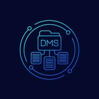 DMS, Document management system line icon vector