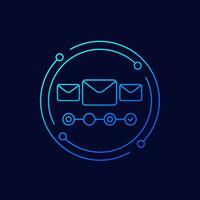 email campaign icon, linear design vector