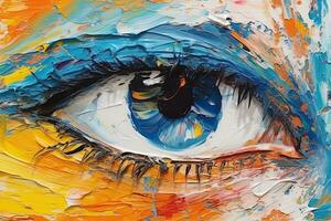 Water painting. Conceptual abstract picture of the eye.  , Generative AI. photo