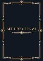 Art deco border and frames. Modern geometric gold frames, decorative line border and geometric golden label frame. vector