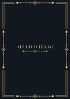 Art deco border and frames. Modern geometric gold frames, decorative line border and geometric golden label frame. vector