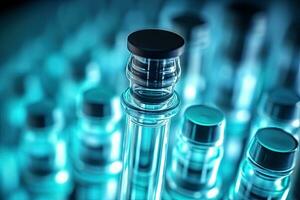 Pharmaceutical inspection device for precise ampoule analysis ,Generative AI. photo
