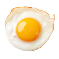 frit Oeuf et Jaune d'œuf isolé sur transparent couche arrière-plan, Haut voir, en bonne santé petit-déjeuner, ai génératif. png