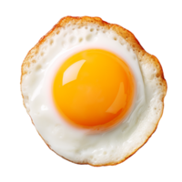 fried egg and yolk isolated on transparent layer background, top view, Healthy breakfast, AI Generative. png