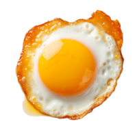 frit Oeuf et Jaune d'œuf isolé sur transparent couche arrière-plan, Haut voir, en bonne santé petit-déjeuner, ai génératif. png