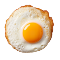 frit Oeuf et Jaune d'œuf isolé sur transparent couche arrière-plan, Haut voir, en bonne santé petit-déjeuner, ai génératif. png