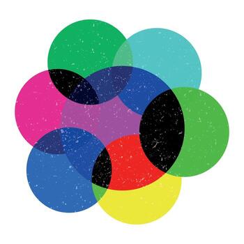 Risograph effect Abstract Geometric shapes.Geometric Abstract Shapes risograph texture.Risograph style vector