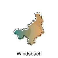 mapa de windsbach diseño plantilla, vector ilustración de mapa Alemania en blanco antecedentes