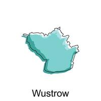 Map City of Wustrow, World Map International vector template with outline illustration design