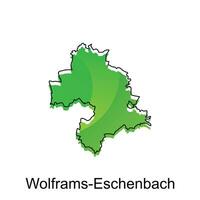 mapa de wolframio Eschenbach diseño plantilla, vector ilustración de mapa Alemania en blanco antecedentes