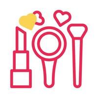 cosmético amor icono duotono amarillo rojo estilo enamorado ilustración símbolo Perfecto. vector