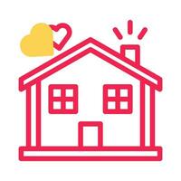 casa amor icono duotono amarillo rojo estilo enamorado ilustración símbolo Perfecto. vector
