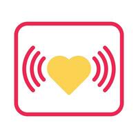 Signal love icon duotone yellow red style valentine illustration symbol perfect. vector
