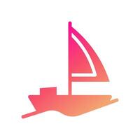 Boat icon solid gradient pink yellow summer beach symbol illustration. vector