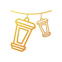 Decoration Ramadan icon gradient yellow orange colour ramadan symbol illustration perfect. vector