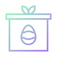 Gift egg icon gradient green purple colour easter symbol illustration. vector