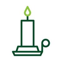 Candle icon duocolor green colour easter symbol illustration. vector