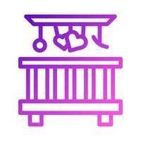 Bed icon gradient purple pink style valentine illustration symbol perfect. vector